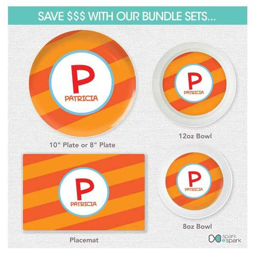 Fun Initials Orange Kids Placemat