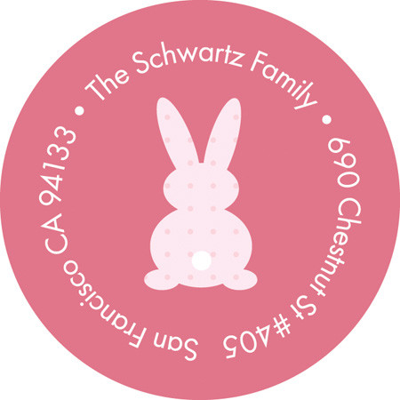 Little Bunny Pink Kids Address Labels
