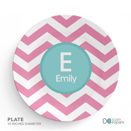 Chevron Pink and Aqua Kids Placemat
