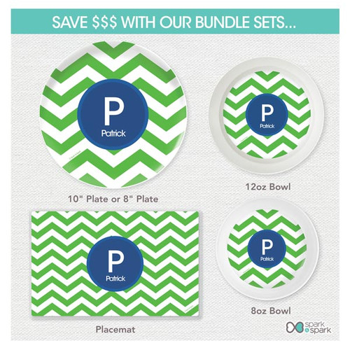 Chevron Green and Blue Kids Placemat