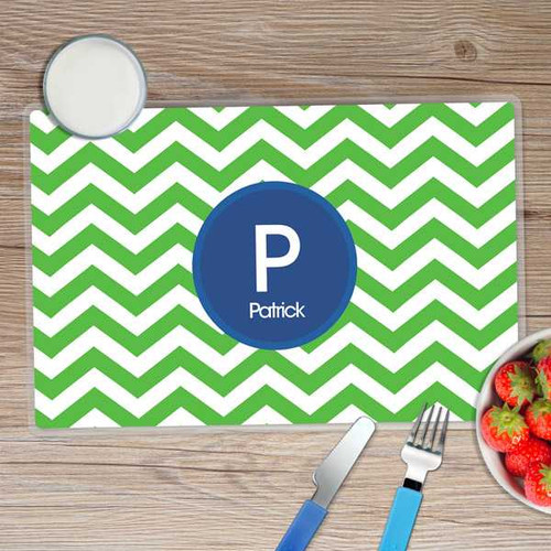 Chevron Green and Blue Kids Placemat