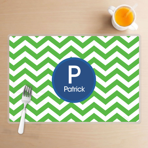 Chevron Green and Blue Kids Placemat
