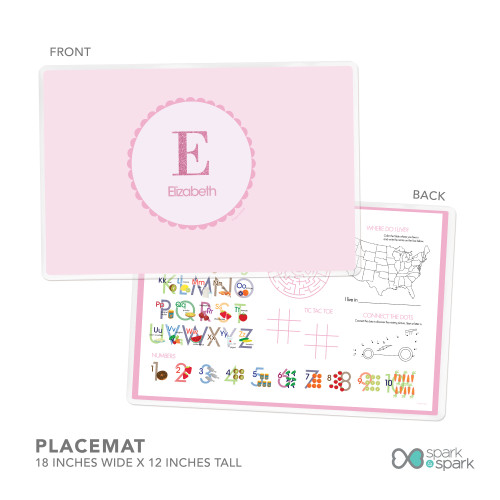 A Shiny Pink Letter Kids Placemat