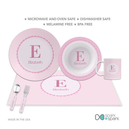 A Shiny Pink Letter Kids Placemat