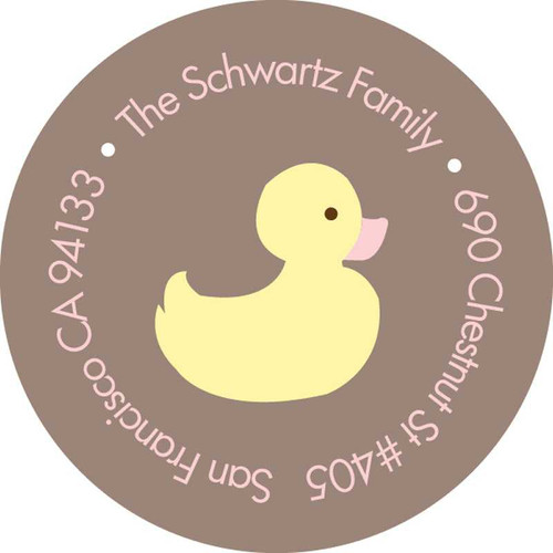 Little Duckie Pink Baby Address Labels