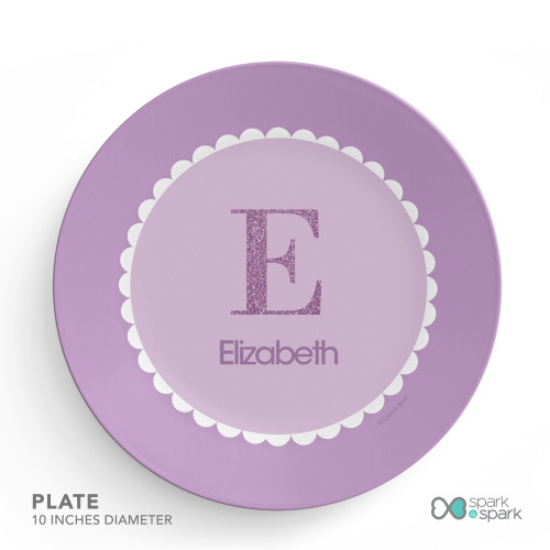 A Shiny Purple Letter Kids Placemat