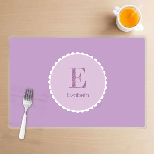 A Shiny Purple Letter Kids Placemat