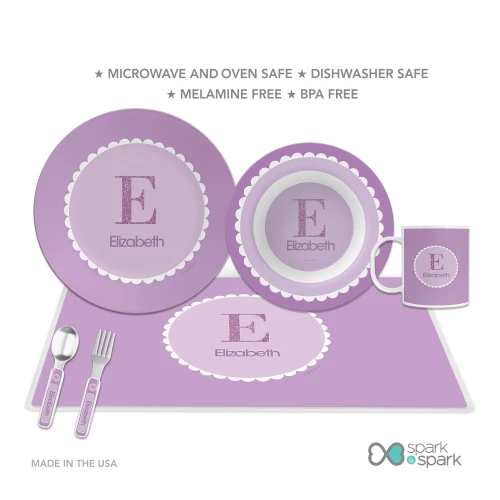 A Shiny Purple Letter Kids Placemat