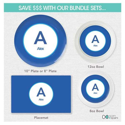 A Linen Blue Letter Kids Placemat