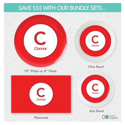 A Linen Red Letter Kids Placemat