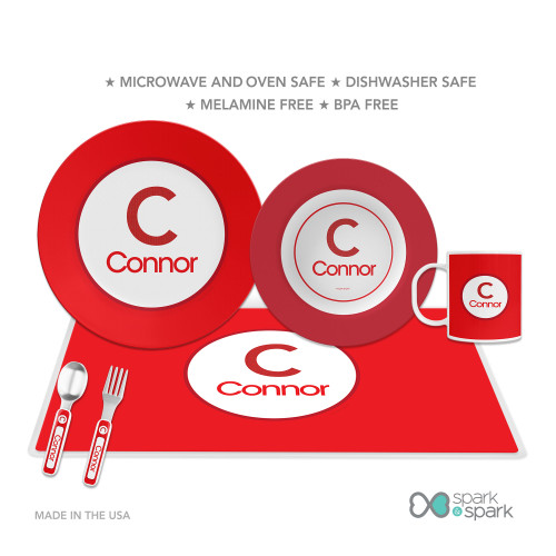 A Linen Red Letter Kids Placemat