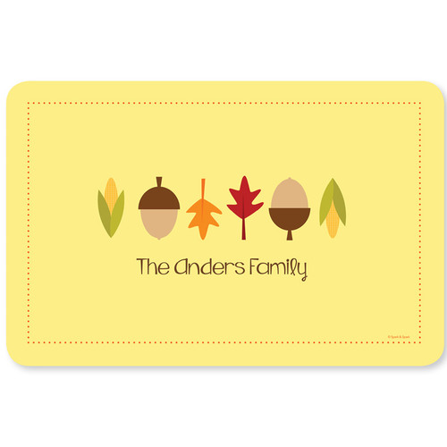 Fall Leaves and Cones Holiday Placemat