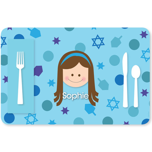 Hanukkah Joy Girl Kids Placemat