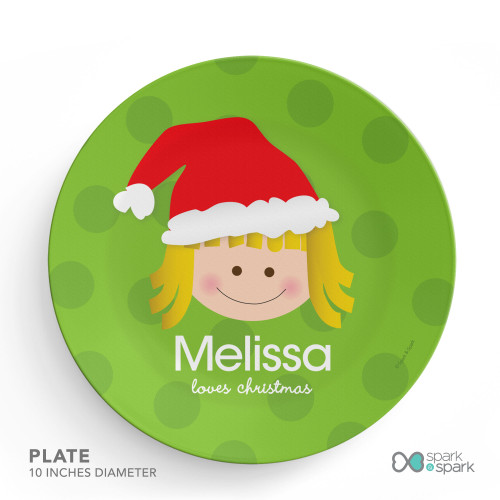 Santa's Hat Girl Kids Placemat