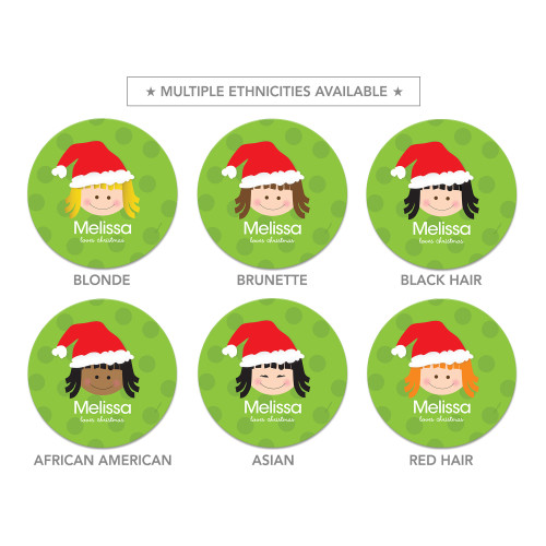Santa's Hat Girl Kids Placemat