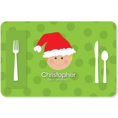 Santa's Hat Boy Kids Placemat
