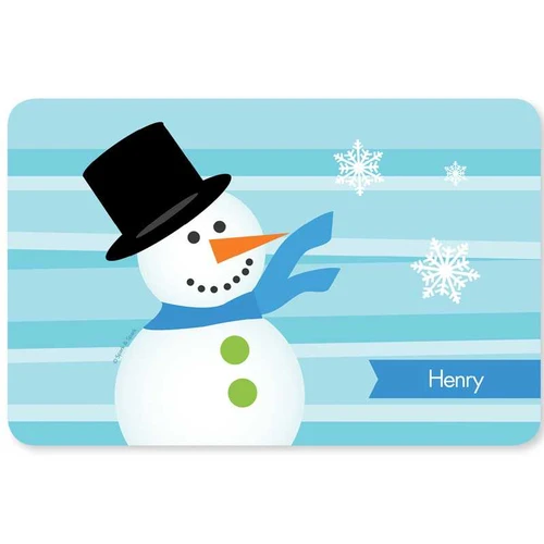 Blue Mr. Snowman Kids Placemat