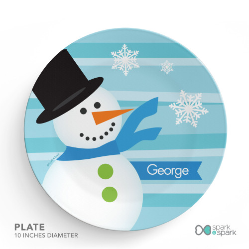 Blue Mr. Snowman Kids Placemat
