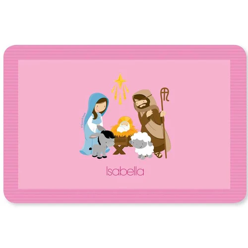 Nativity Set on Pink Kids Placemat
