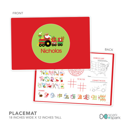 My Cute Xmas Train Kids Placemat