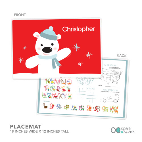 Cute Polar Bear Kids Placemat