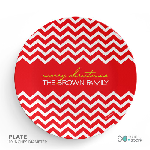 Fancy Red Zig Zags Holiday Placemat