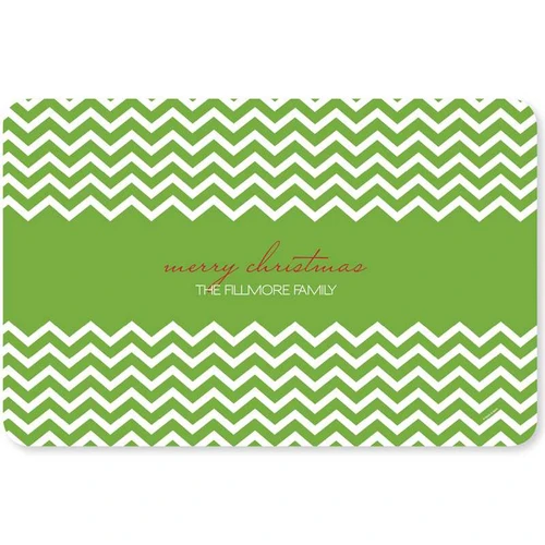 Fancy Green Zig Zags Holiday Placemat