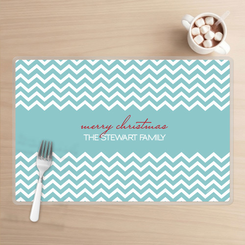 Fancy Blue Zig Zags Holiday Placemat