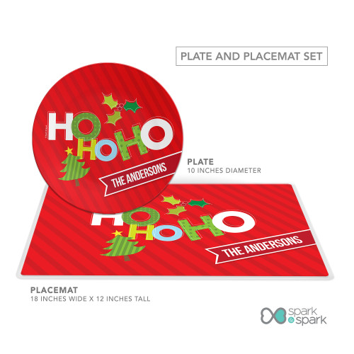 Ho ho ho Xmas is Here Holiday Placemat