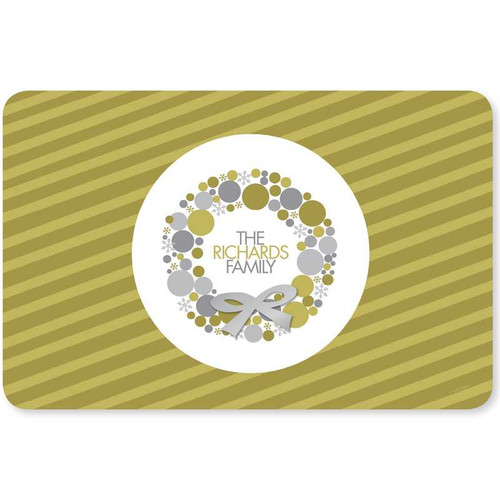 A Golden Xmas Wreath Holiday Placemat