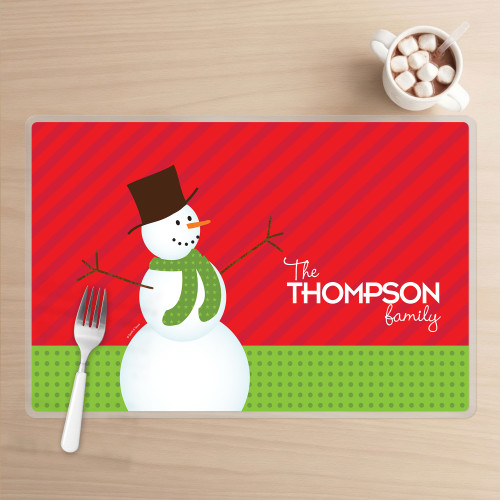 The Snowman is Here Holiday Placemat