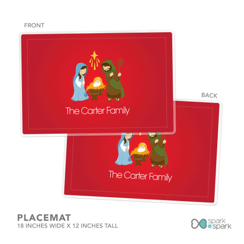 Sweet Red Nativity Holiday Placemat