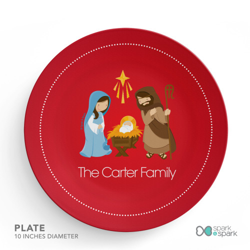 Sweet Red Nativity Holiday Placemat