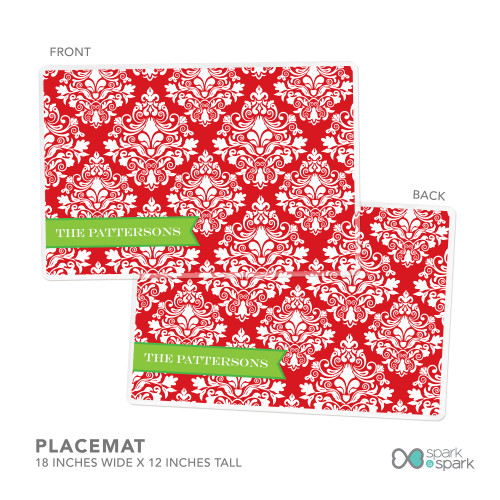 Red Damask Wonder Holiday Placemat