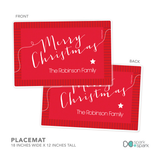 Merry Christmas Message Holiday Placemat