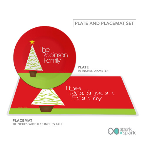 Modern Xmas Tree Holiday Placemat