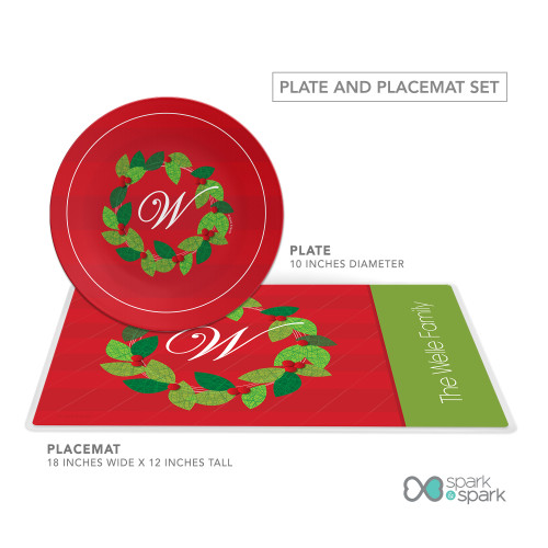Elegant Wreath Holiday Placemat