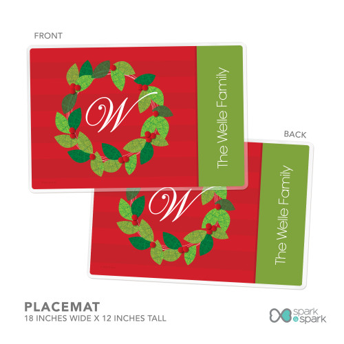 Elegant Wreath Holiday Placemat