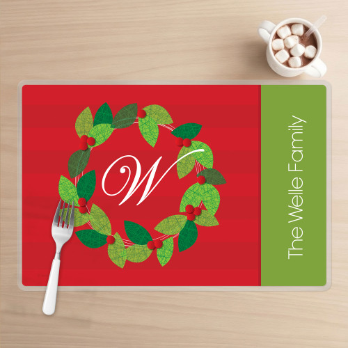 Elegant Wreath Holiday Placemat