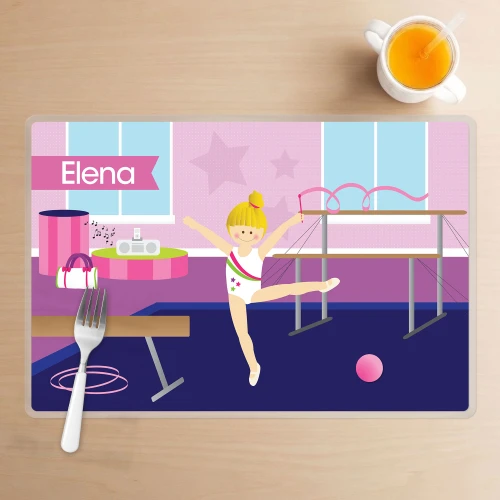 Cute Gymnast Girl Kids Placemat