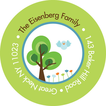 Cute Address Labels Blue Garden