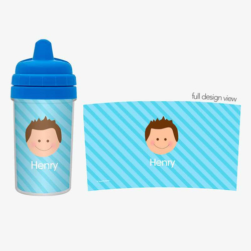 Just Like Me Light Blue Custom Sippy Cups