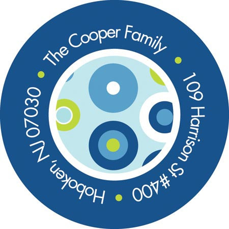 Kids Address Labels Mod Circles