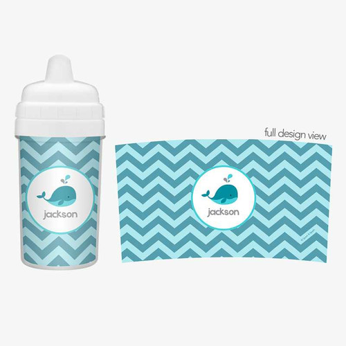 Sweet Blue Whale Personalized Sippy Cups