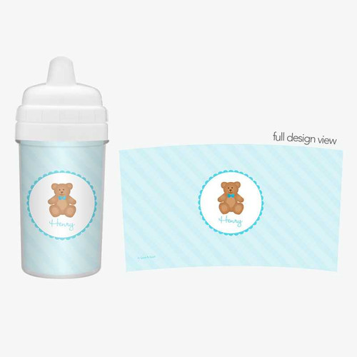 Cute Blue Teddy Bear Sippy Cups