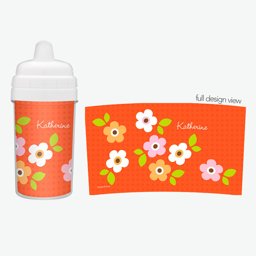 Orange Preppy Flowers Infant Sippy Cup