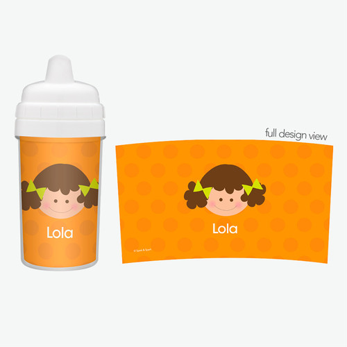 Just Like Me Orange Girl Sippy Cups