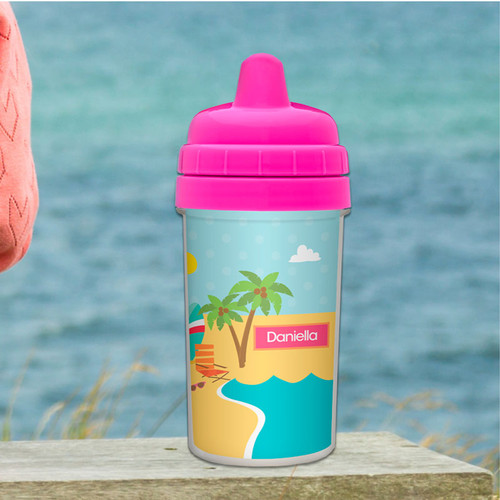 Beach Personalized Sippy Cups for Toddlers