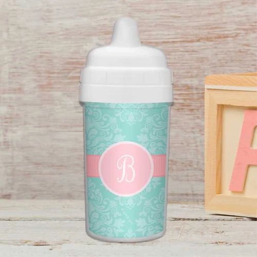 Pretty Blue Damask Transition Sippy Cup