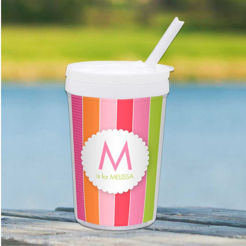 Bold & Fun Stripes Personalized Kids Cups